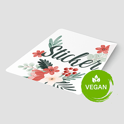 Vegane umweltfreundliche Öko-Aufkleber aus Recyclingpapier individuell mit Logo bedrucken