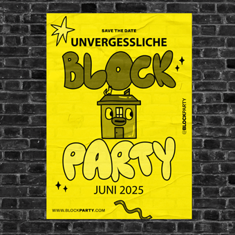 Neongelbes Plakat bedrucken