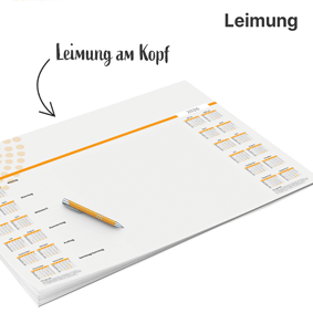 Schreibtischunterlagen individuell bedrucken mit Kalender